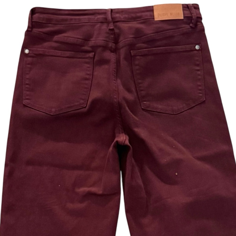 Judy Blue Size 13/31 Red Wine 5 Pocket Cotton-Poly-Spandex Cropped Jeans NWOT - Picture 5 of 9